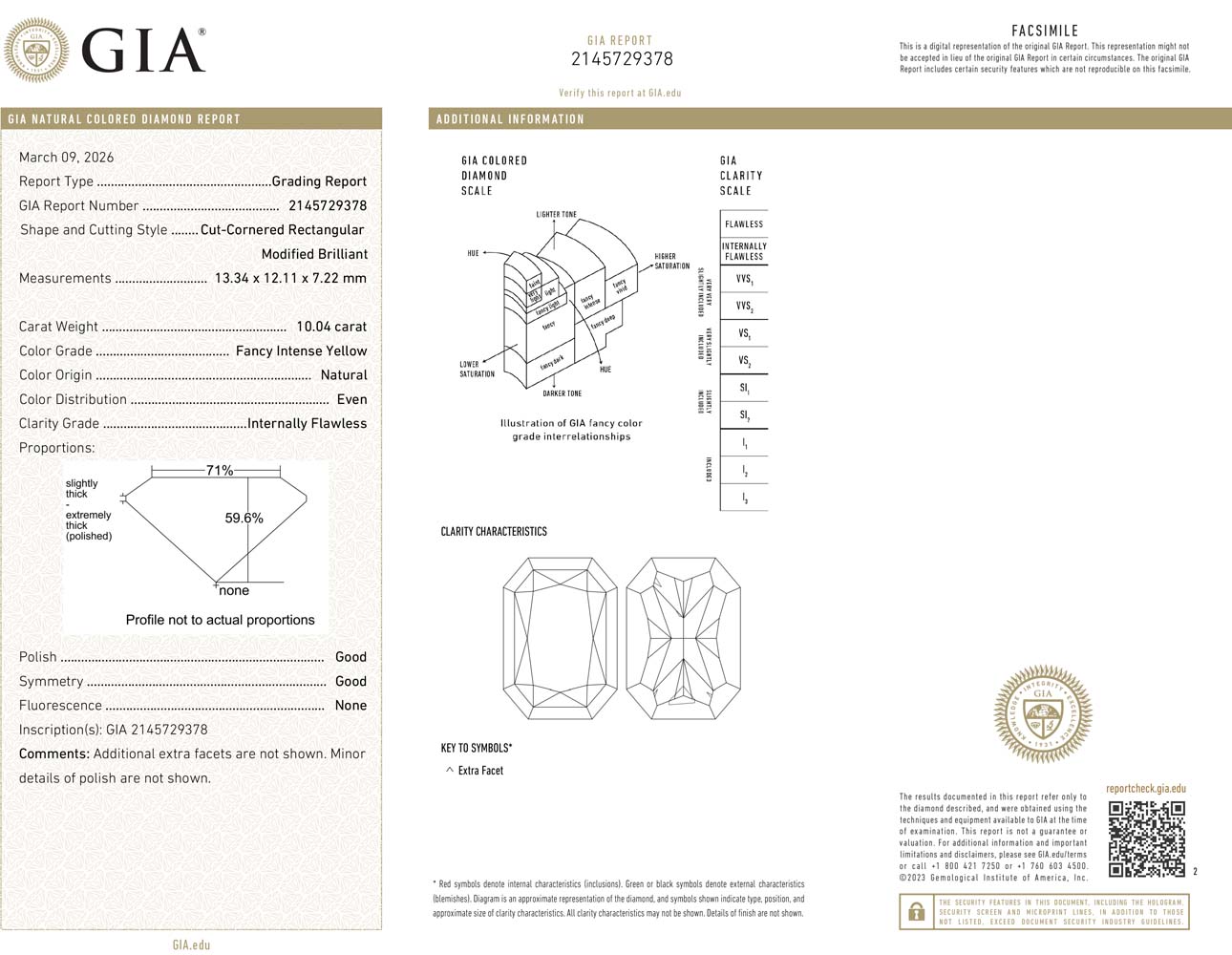 10.04ct Radiant, Fancy Intense Yellow Diamond Ring (12.34tcw), Flawless - GIA