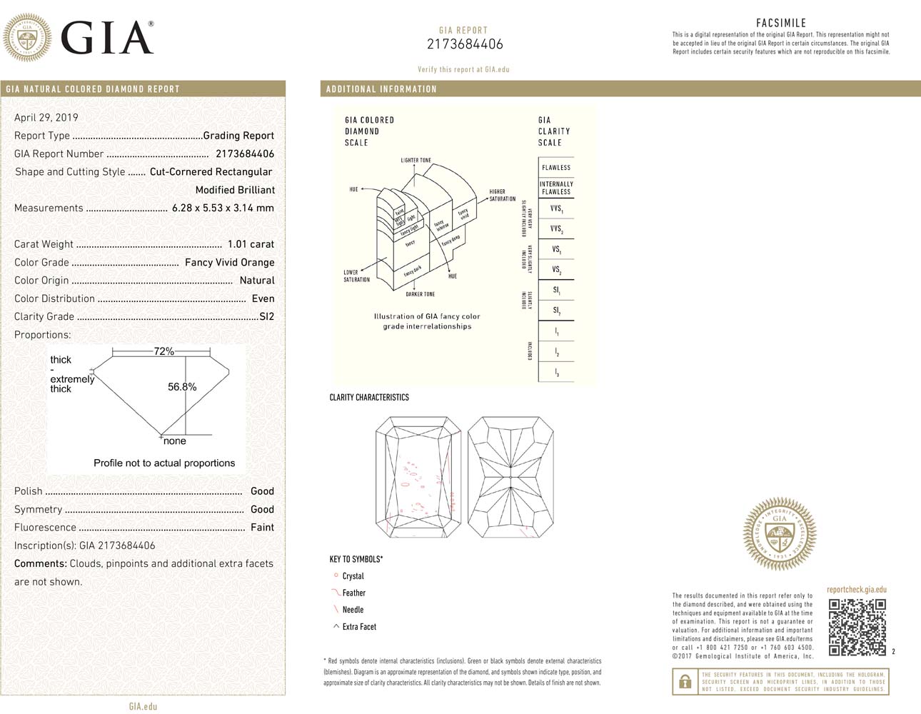 1.01ct Radiant, Fancy Vivid Orange Diamond, SI2 - GIA (Signed by Tiffany & Co)