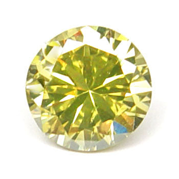 1.15ct Round Brilliant, Fancy Intense Greenish Yellow - GIA