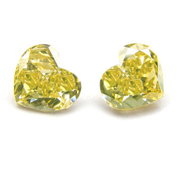 1.28ct Heart Shape, Fancy Brownish Yellow Diamond (Pair) - GIA