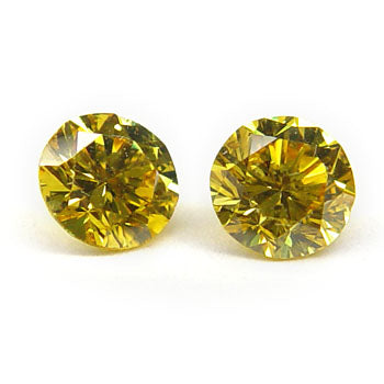 0.46ct Round Brilliant, Fancy Vivid Yellow Diamond (Pair)