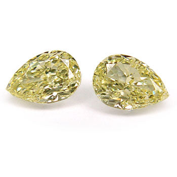 1.73ct Pear Shape, Fancy Light Yellow Diamond (Pair), VS