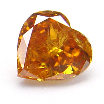 0.49ct Heart Shape, Fancy Vivid Yellow Orange Diamond - GIA