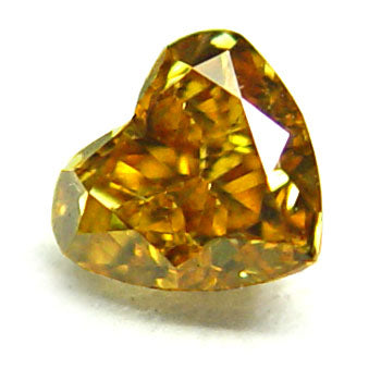 0.45ct Heart Shape, Fancy Deep Yellow Orange Diamond - GIA