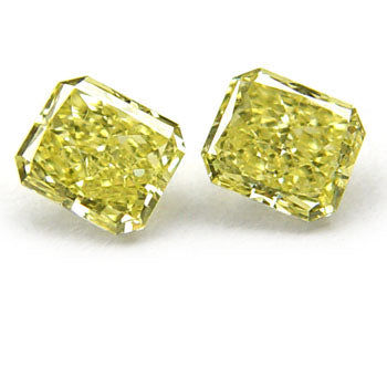 0.62ct Radiant, Fancy Intense Yellow Diamond (Pair)