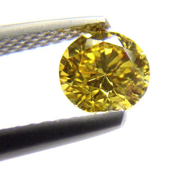 0.80ct Round Brilliant, Fancy Deep Yellow Diamond - GIA