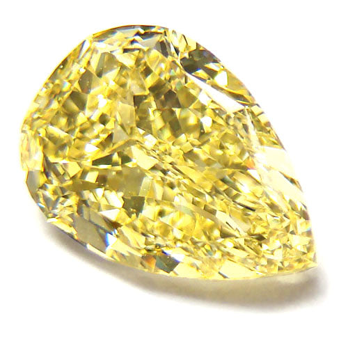 2.37ct Pear Shape, Fancy Intense Yellow Diamond, Flawless - GIA