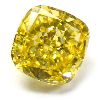 0.54ct Cushion, Fancy Vivid Yellow Diamond, VS1 - GIA