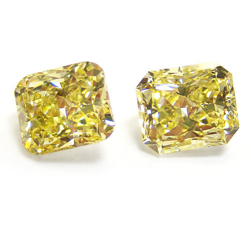 2.02ct Radiant, Fancy Intense Yellow Diamond (Pair), VS2 - GIA