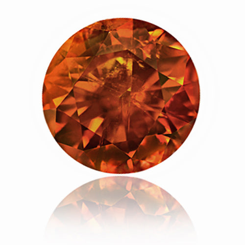 1.41ct Round Brilliant, Fancy Deep Orange Diamond - GIA