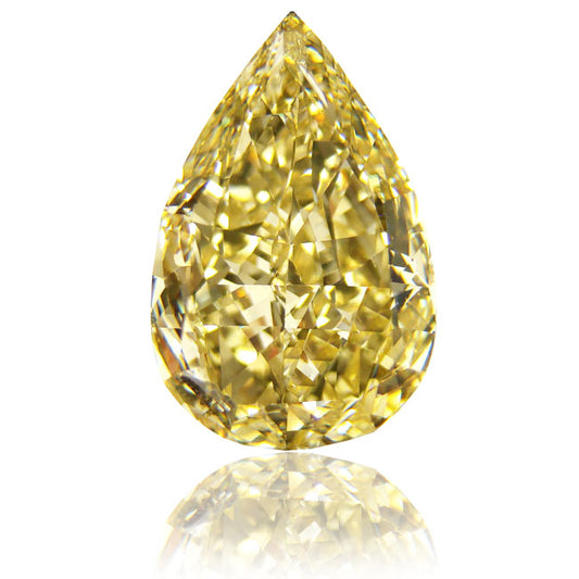 10.03ct Pear Shape, Fancy Intense Yellow Diamond, SI2 - GIA