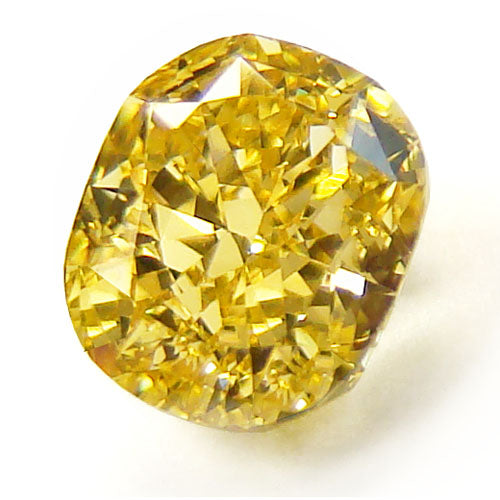 1.02ct Cushion, Fancy Vivid Yellow Diamond, Flawless - GIA