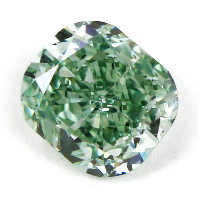 Cushion, Fancy Vivid Green Diamond