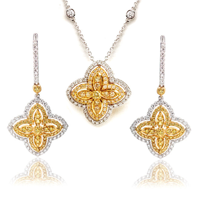 2.38tcw Yellow Diamond Jewelry Set