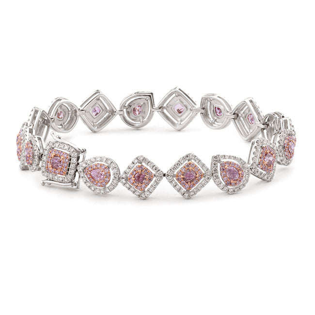 6.13ct Multishape, Pink Diamond Bracelet