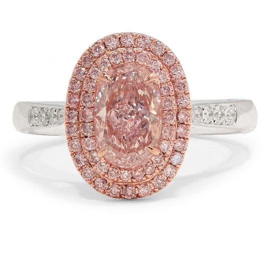1ct Oval, Pink Diamond Ring (1.57tw), VS2 - GIA