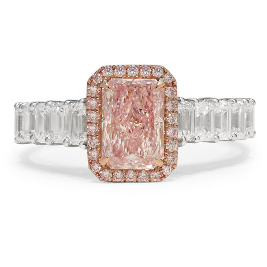Radiant, Pink Diamond Ring