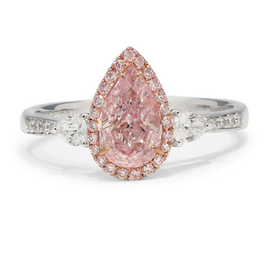 Pear Shape, Pink Diamond Ring
