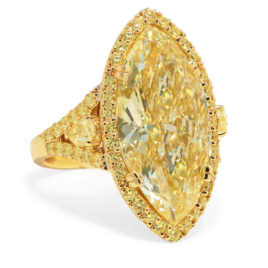 Marquise, Fancy Yellow Diamond Ring