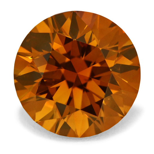 Round Brilliant, Fancy Deep Brownish Yellow Orange Diamond