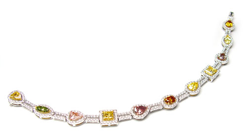 View Multi-color and shape Chain Diamond Ring