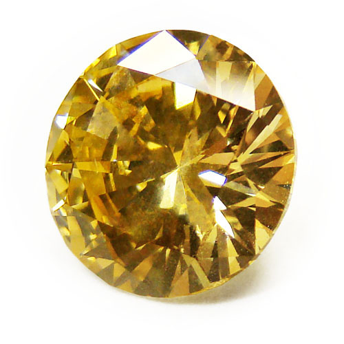 View 4.08 ct. Round Fancy Deep Yellow