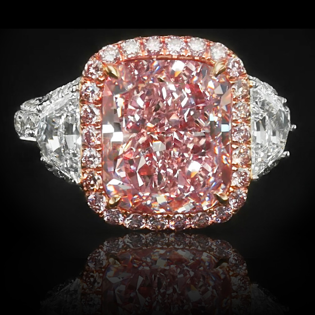 View 8.21 ct Fancy Pink Diamond Ring