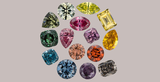 A selection of natural colored diamonds from Ronald Winston