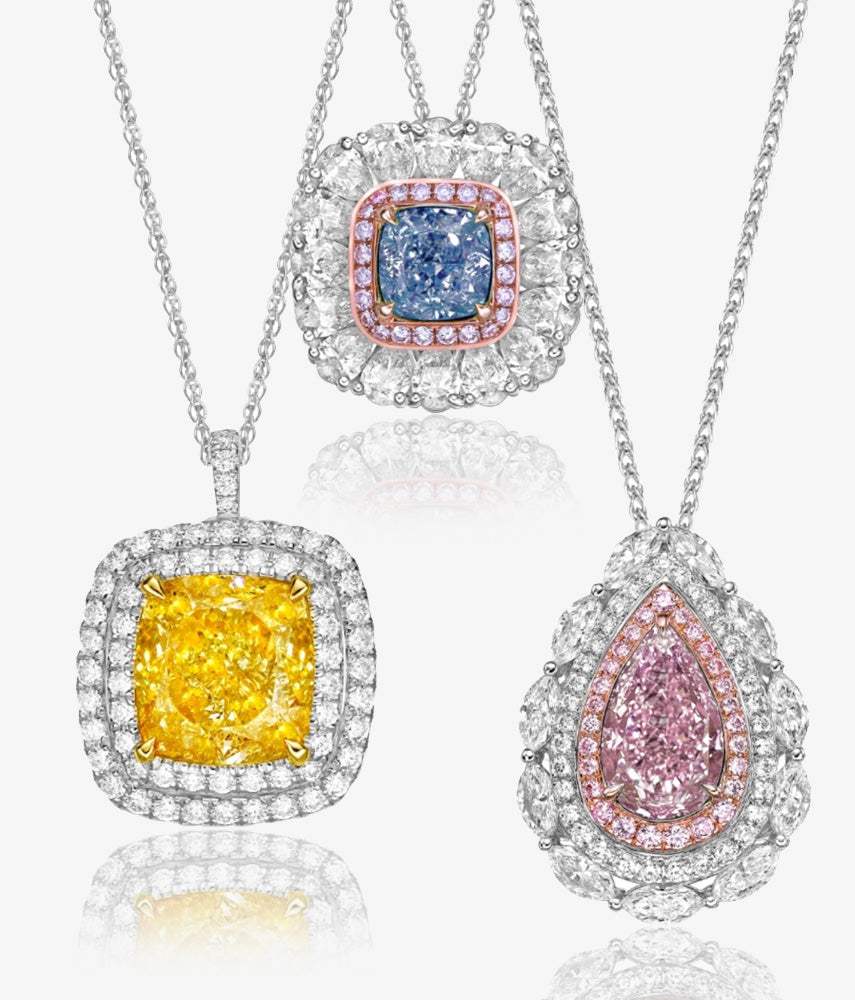 Colored Diamond Necklace & Pendants featuring natural fancy color diamonds
