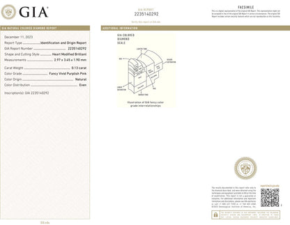 0.26ct Heart Shape, Fancy Vivid p. Pink Diamond (Pair) - GIA