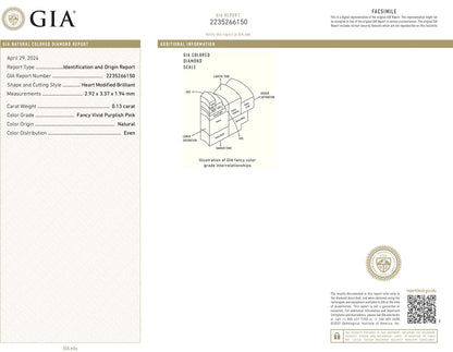 0.26ct Heart Shape, Fancy Vivid p. Pink Diamond (Pair) - GIA