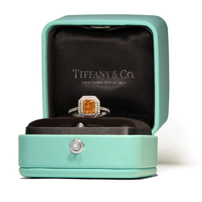 1.01ct Radiant, Fancy Vivid Orange Diamond, SI2 - GIA (Signed by Tiffany & Co)