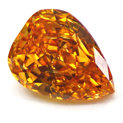 0.85ct Pear Shape, Fancy Vivid y. Orange Diamond - GIA