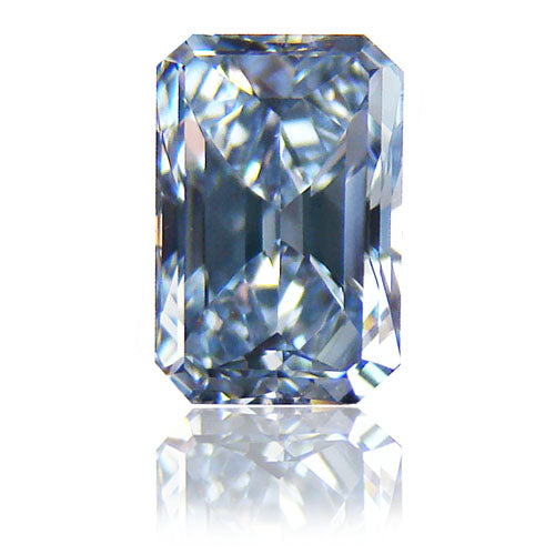 0.87ct Emerald Cut, Fancy Intense Blue Diamond, VS2 - GIA
