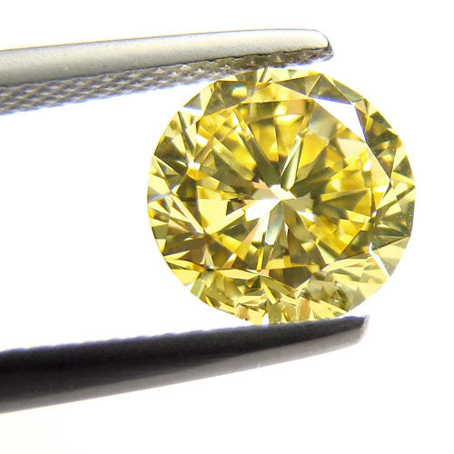 1.34ct Round Brilliant, Fancy Intense Yellow Diamond, VVS2 - GIA
