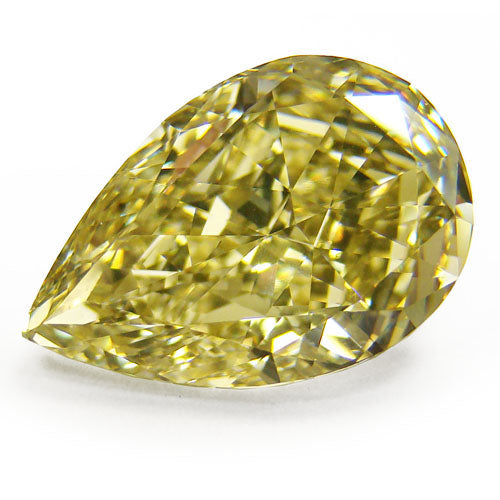 5.45ct Pear Shape, Fancy b. Greenish Yellow Diamond, VVS2 - GIA