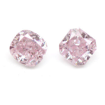 1.04ct Radiant, Fancy Purplish Pink Diamond (Pair) - GIA