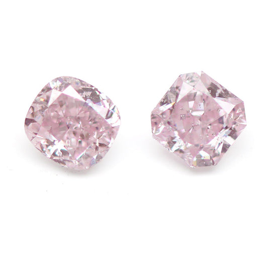 1.04ct Radiant, Fancy Purplish Pink Diamond (Pair) - GIA
