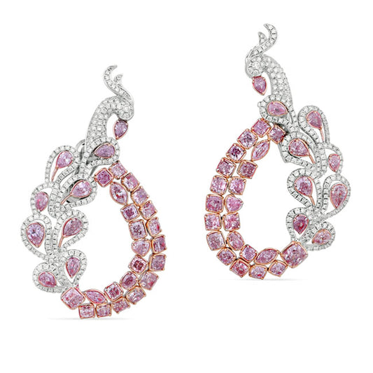 9.76ct Multishape, Pink Diamond Earrings