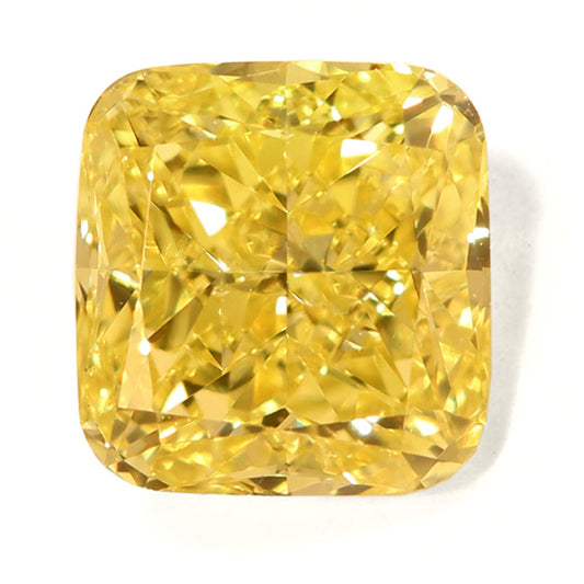 1.02ct Cushion, Fancy Vivid Yellow Diamond, VVS2 - GIA