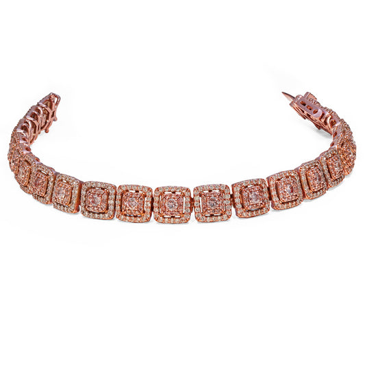 5.89tcw Round Brilliant, Pink Diamond Bracelet