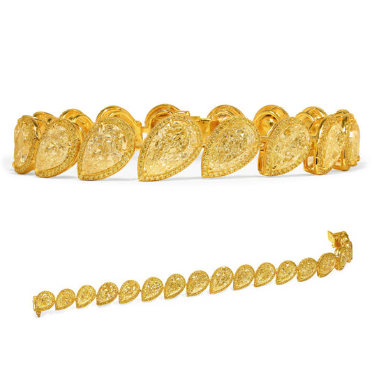Pear Shape, Yellow Diamond Bracelet