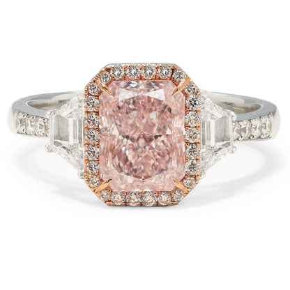 Radiant, Pink Diamond Ring - Flawless