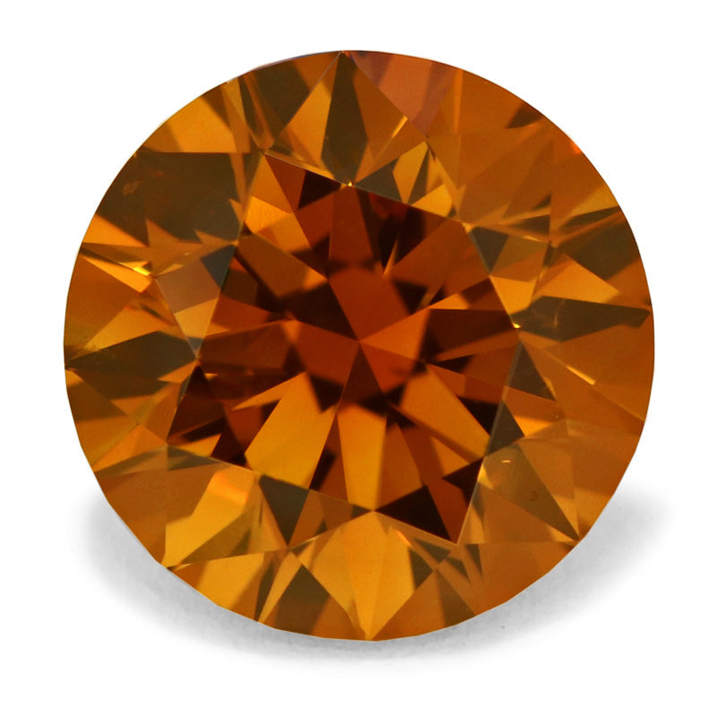 Round Brilliant, Fancy Deep Brownish Yellow Orange Diamond