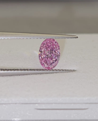 1.08ct Oval, Fancy Vivid Purple Pink Diamond - GIA