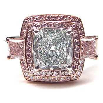 View 1.67ct Fancy L. Blueish Green Diamond Ring