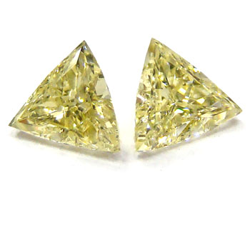 0.66 Triangular Fancy Yellow (Pair)