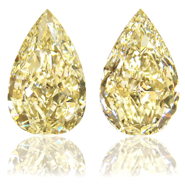 View 10.88 ct. Pear Shape Fancy Light Yellow (Pair)