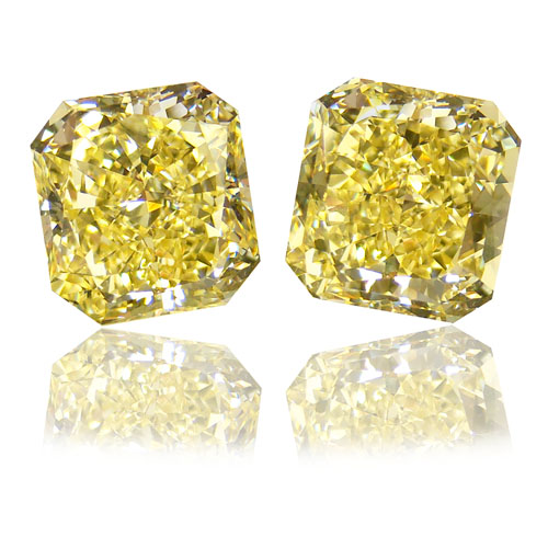 View 7.16tcw Fancy Intense Yellow Diamonds Earrings (Flawless)