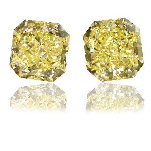View 6.31tcw Fancy Yellow Diamond Earrings (Flawless)